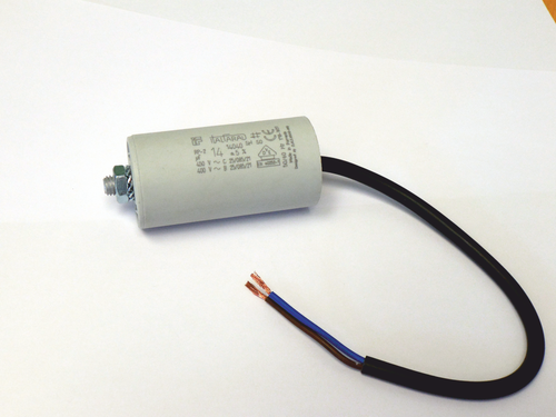 Condensador permanente para motor 450 V 12,5µF microfaradios con manguera